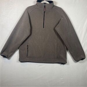 L.L. Bean Fleece Pullover Women’s Size Medium Brown 1/4 Zip 2 Pocket